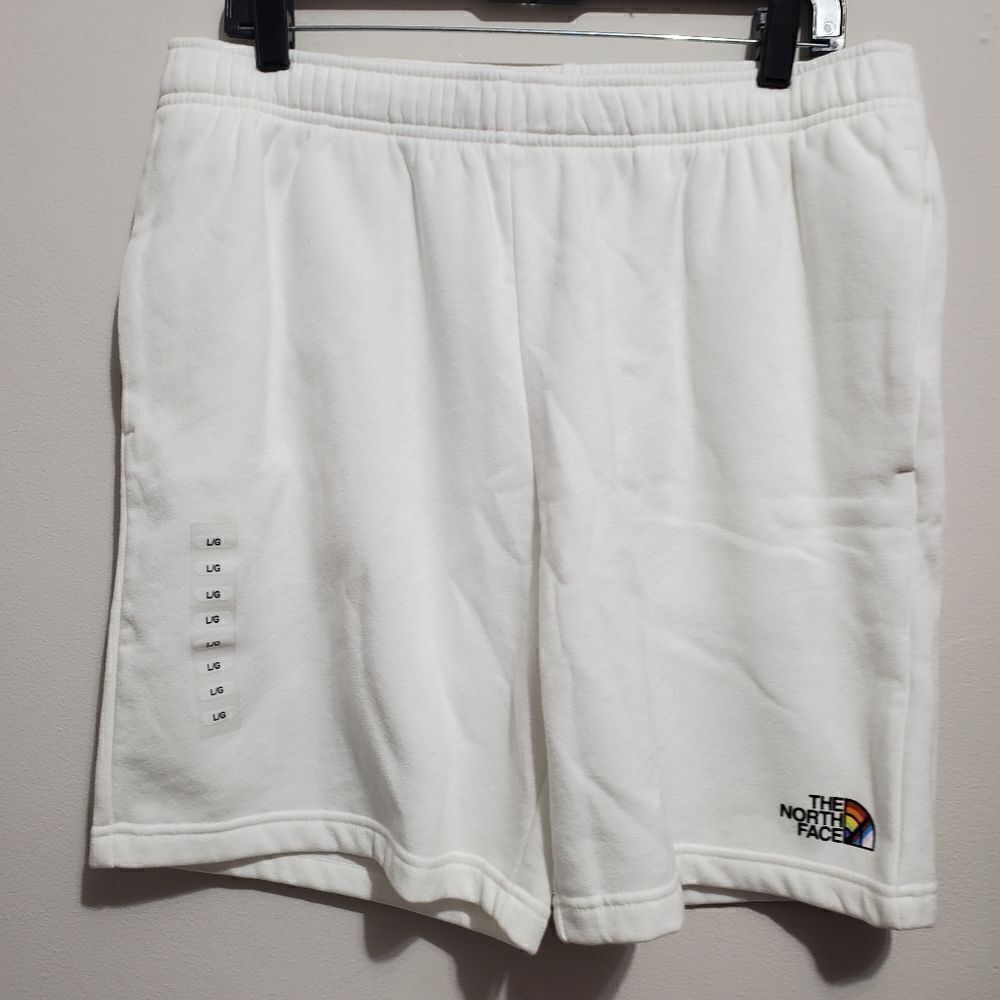 The North Face Mens Sz L Pride Never Stop shorts Drawstring white Unsex